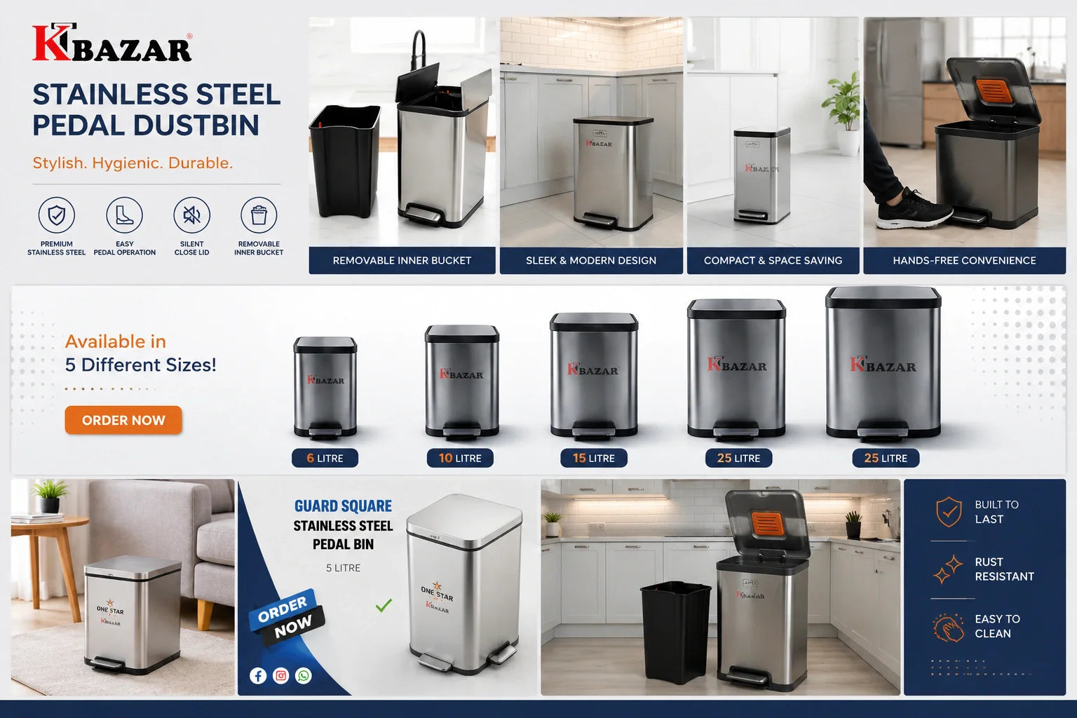 Rectangular Dustbin Collection