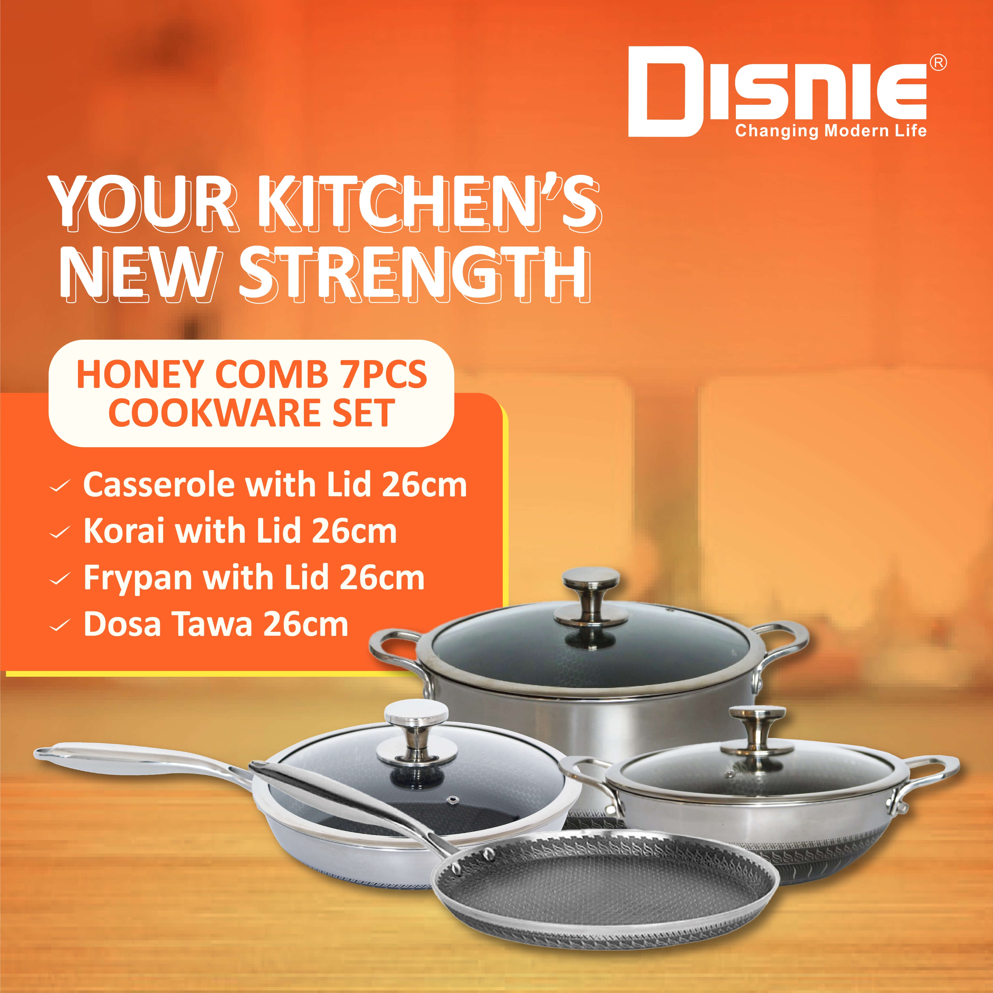 Disnie 7 Pcs SUS 316 Honeycomb Cooking Set