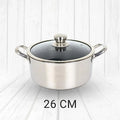 Honeycomb Design Stainless Steel/Casserole with Glass Lid