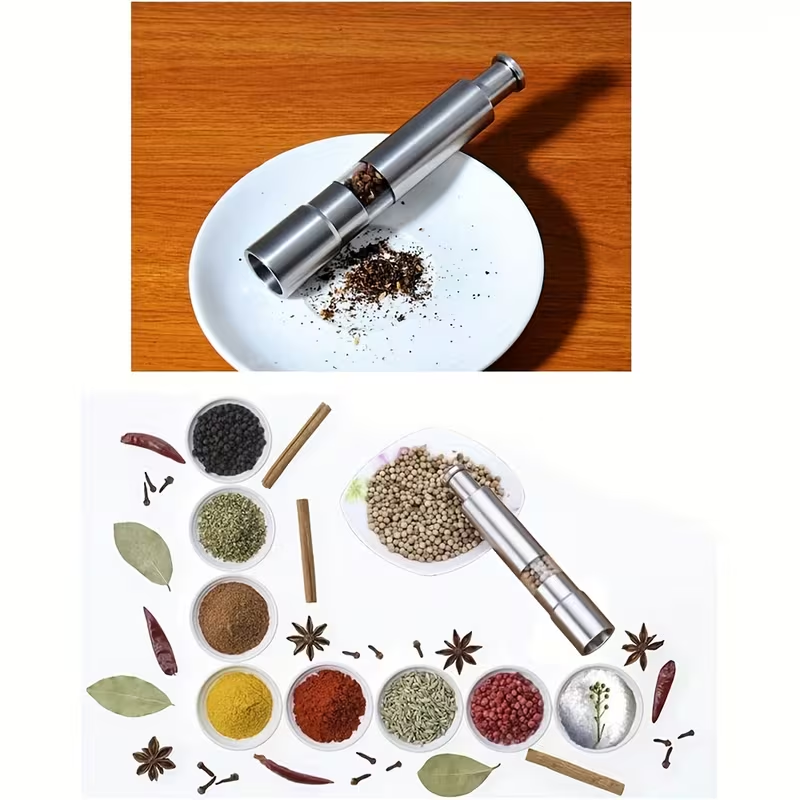 Stainless Steel Manual Pepper & Salt Grinder