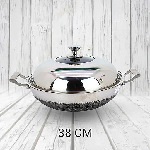 Uncoated Honeycomb Design Stainless Steel/Karai with SS/Glass Lid