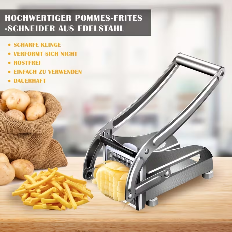 Stainless Steel Vegetable & French Fry Cutter – Potato Slicer, Onion Chopper & Multi-Purpose Food Chopper