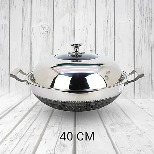 Uncoated Honeycomb Design Stainless Steel/Karai with SS/Glass Lid