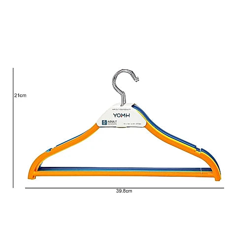 5 Pieces Multicolour Set of Cloth Hanger - KT Bazar BD Shop