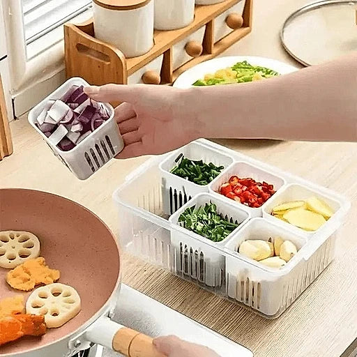 6 Grids Refrigerator Storage Box - KT Bazar BD Shop
