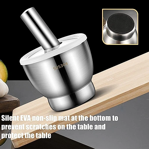 Stainless steel haman dista mortar and pestle – KT Bazar