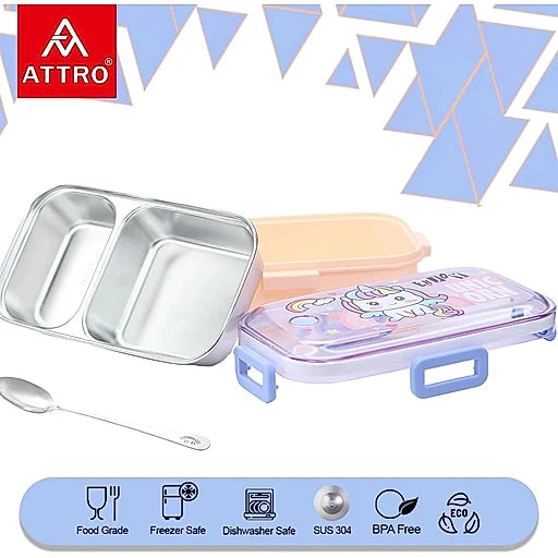Lunch Box with Inner Stainless Steel 2 Comapartment