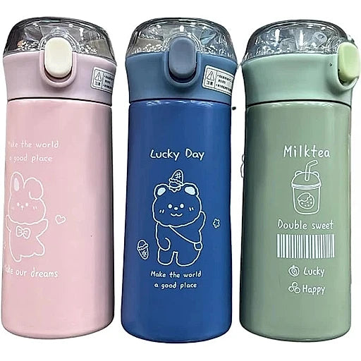 Children stainless steel bottle with silicone straw – KT Bazar