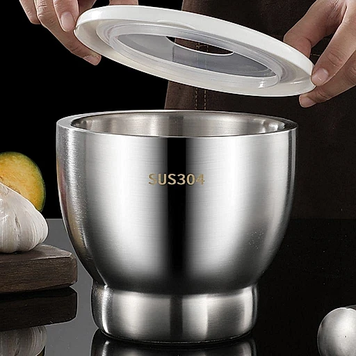 Stainless steel haman dista mortar and pestle – KT Bazar