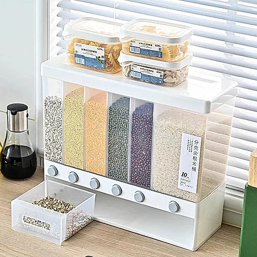6 Grids Storage Dry Food Dispenser