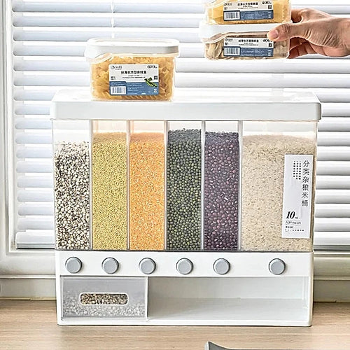 6 Grids Storage Dry Food Dispenser