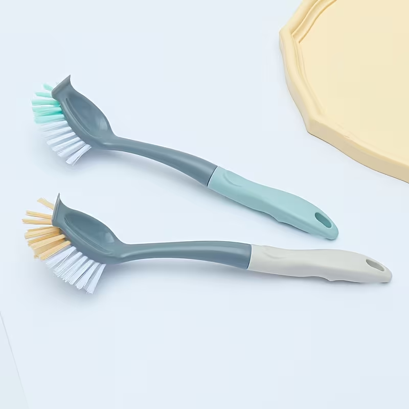Long Handle Kitchen Cleaning Brush – Durable Plastic Multi-Purpose Pot, Utensil & Household Cleaning Brush