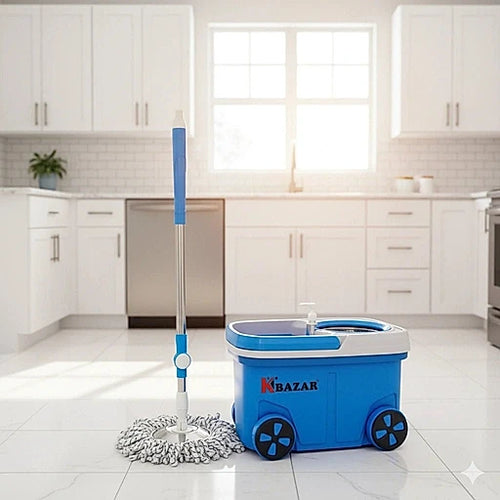 8 Wheel BMW Mop Bucket 20 Litre (Blue & Red) - KT Bazar BD Shop