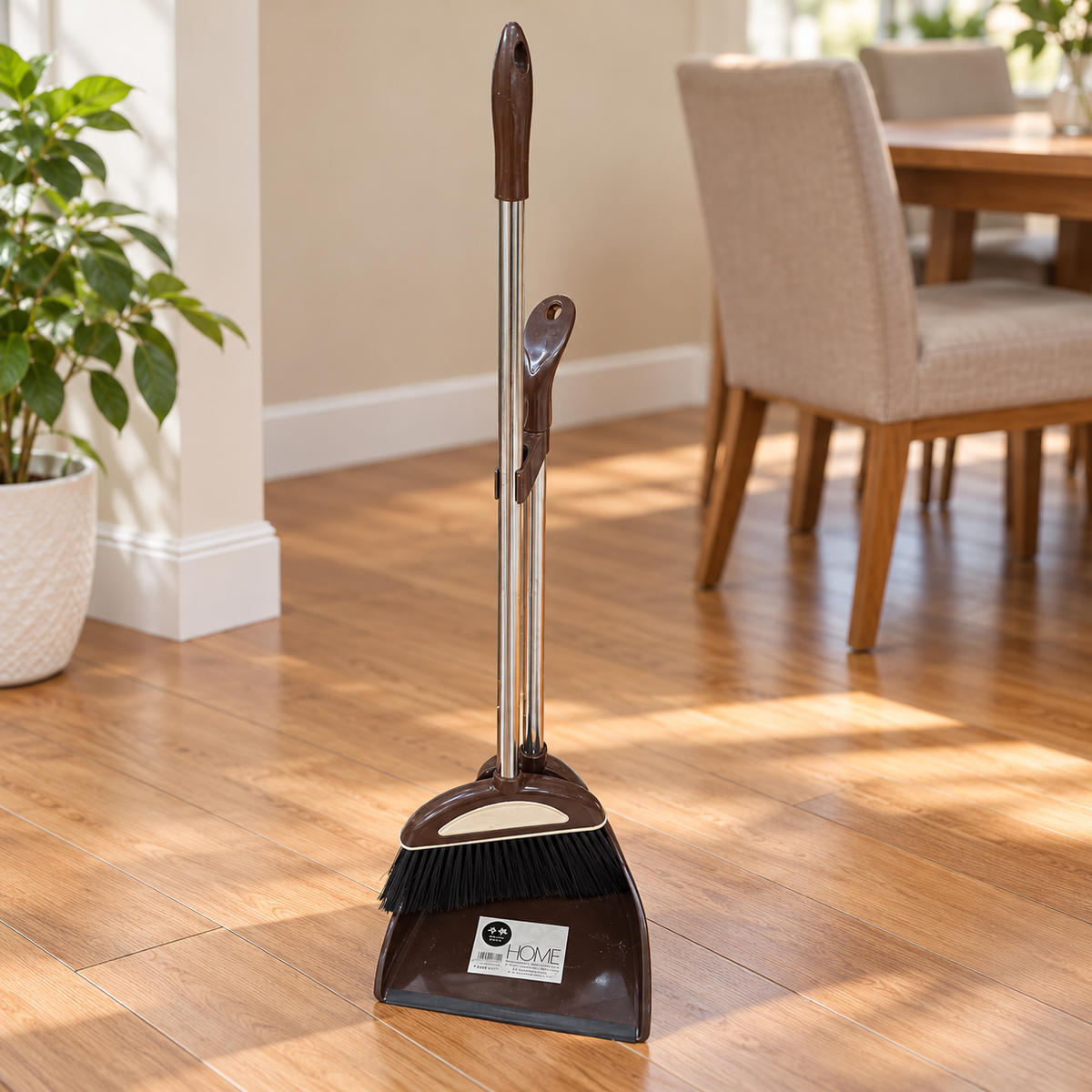 Broom & Dustpan Set Chocolate Brown ও Ivory