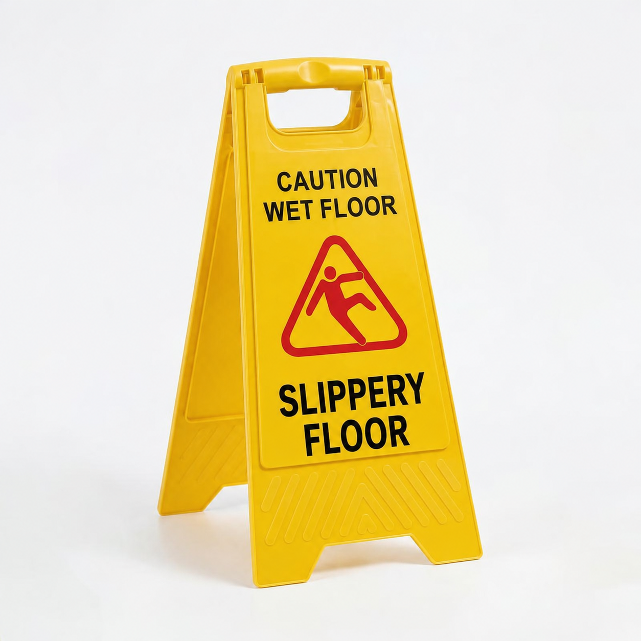 Caution Wet Floor Sign Board – 61cm Foldable Yellow Safety Stand