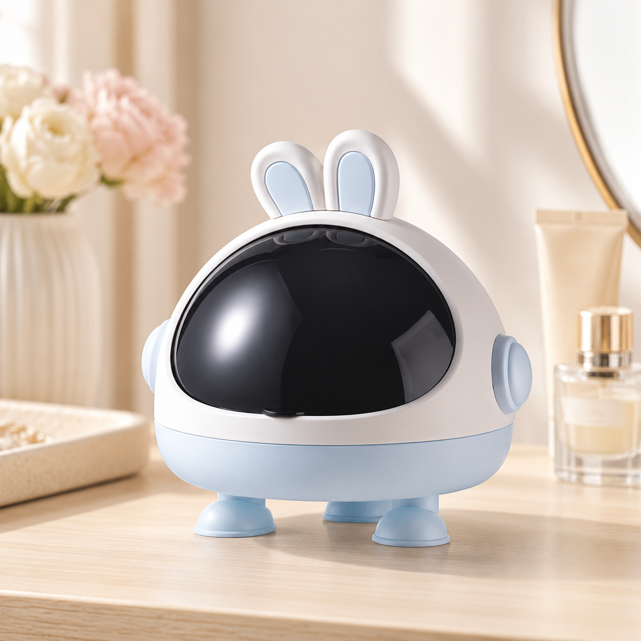 Cute Rabbit Desktop Trash Can & Storage Box | Mini Dustbin Organizer BD