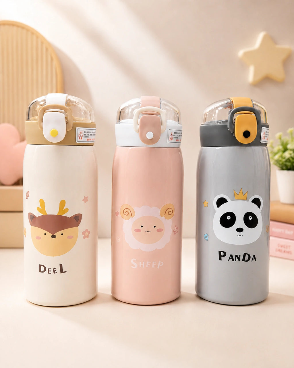 Kids cartoon vacuum insulated stainless steel water bottle – KT Bazar