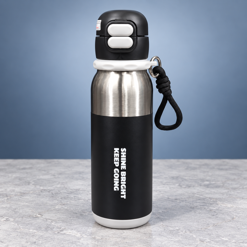 Shine Bright Water Bottle with Flip-Top Lid & Carry Strap