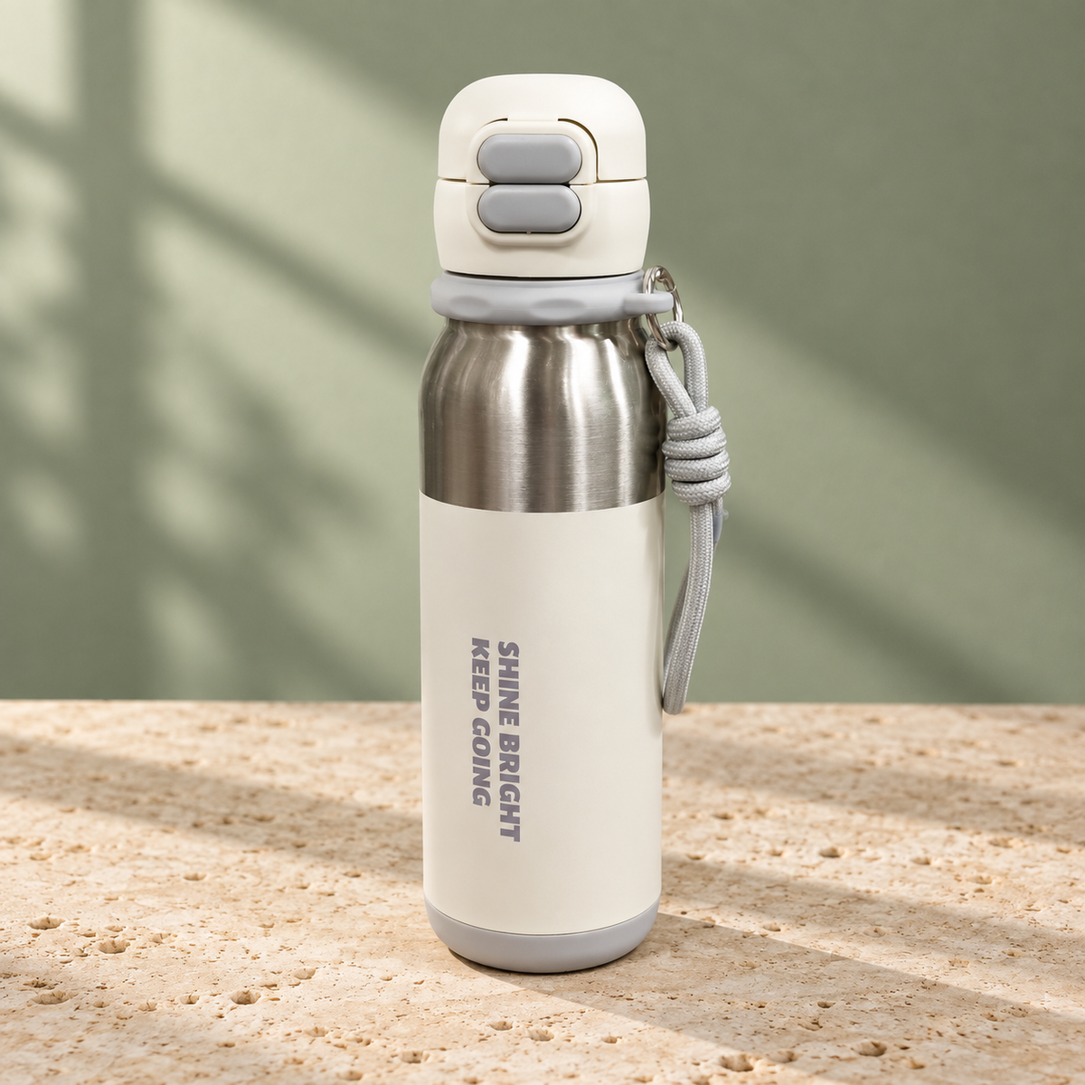 Shine Bright Water Bottle with Flip-Top Lid & Carry Strap