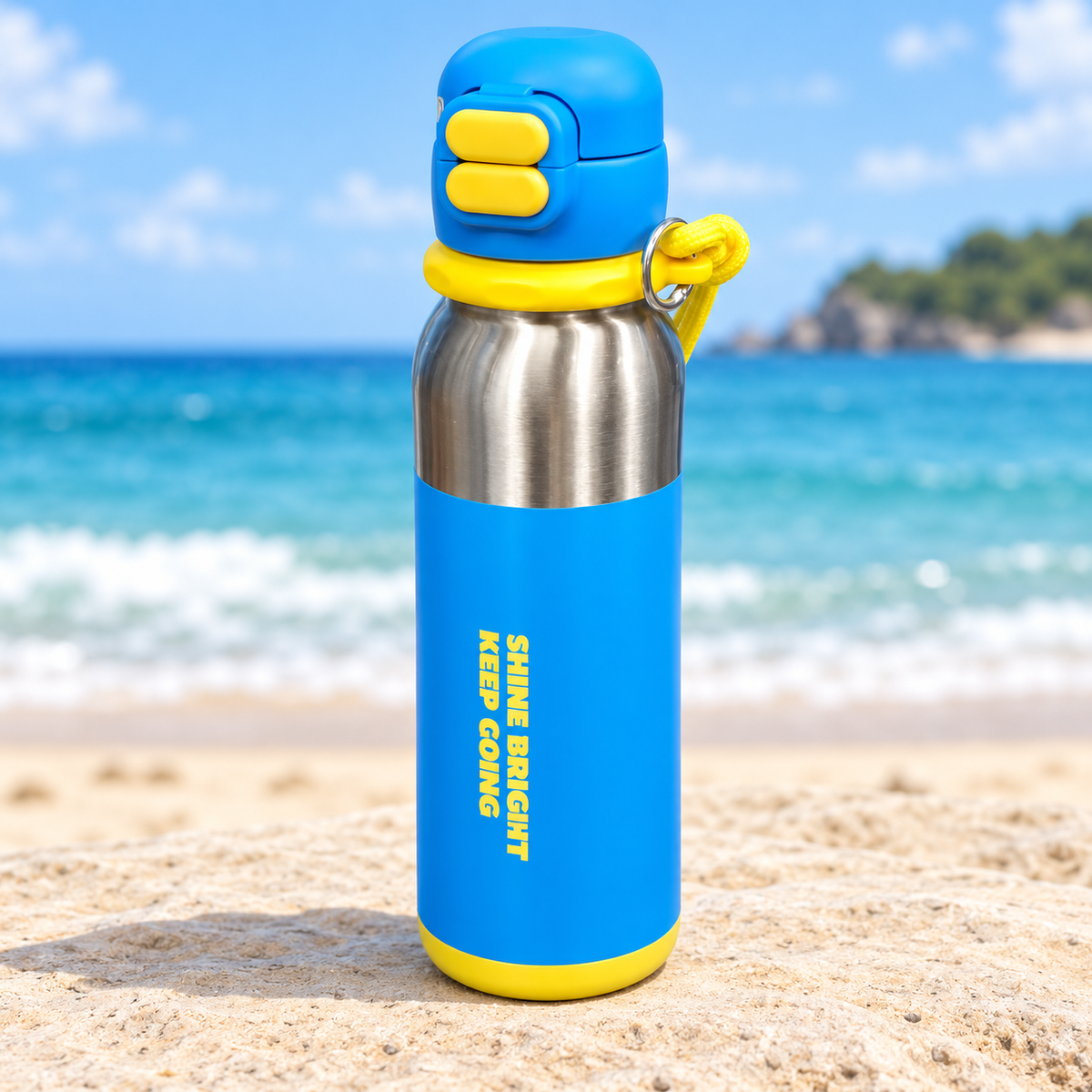 Shine Bright Water Bottle with Flip-Top Lid & Carry Strap