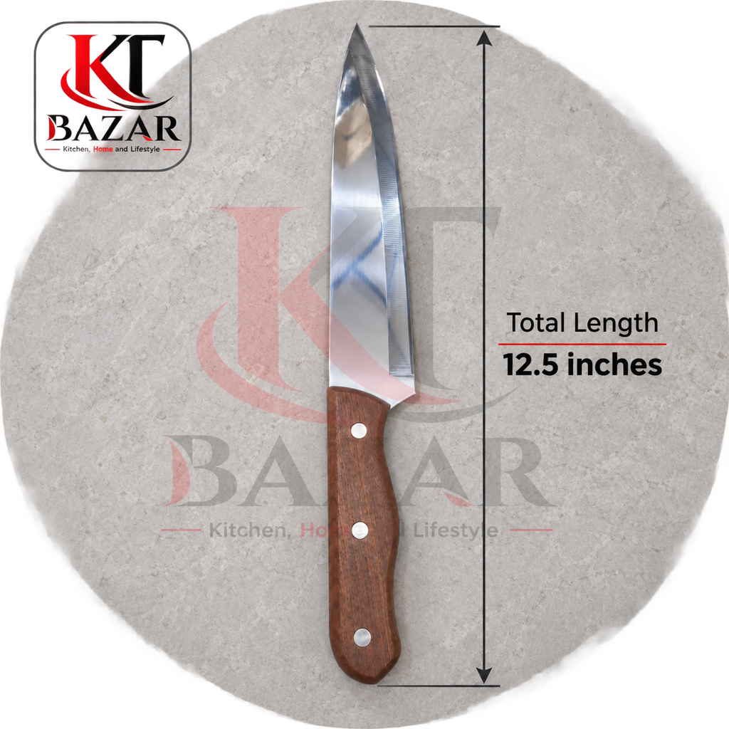 Wooden Handle Kitchen Knife – 8, 9 & 12.5 Inch