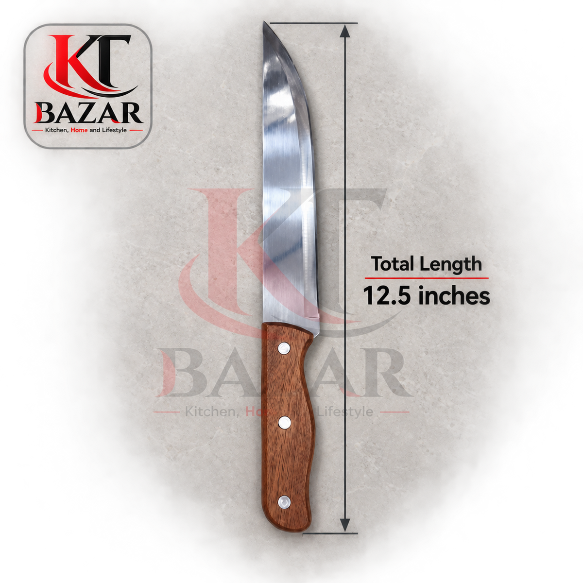 Wooden Handle Kitchen Knife – 8, 9 & 12.5 Inch