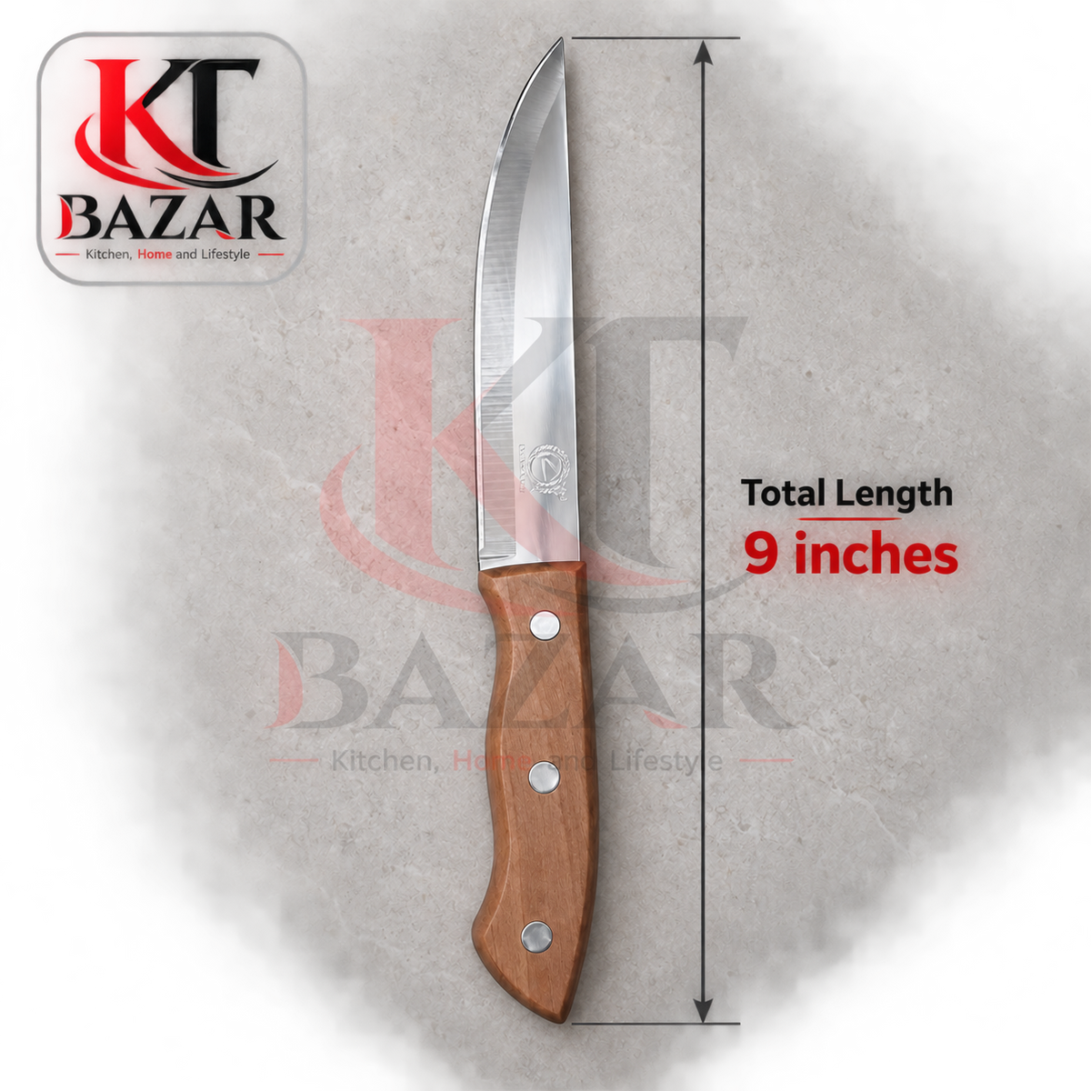Wooden Handle Kitchen Knife – 8, 9 & 12.5 Inch