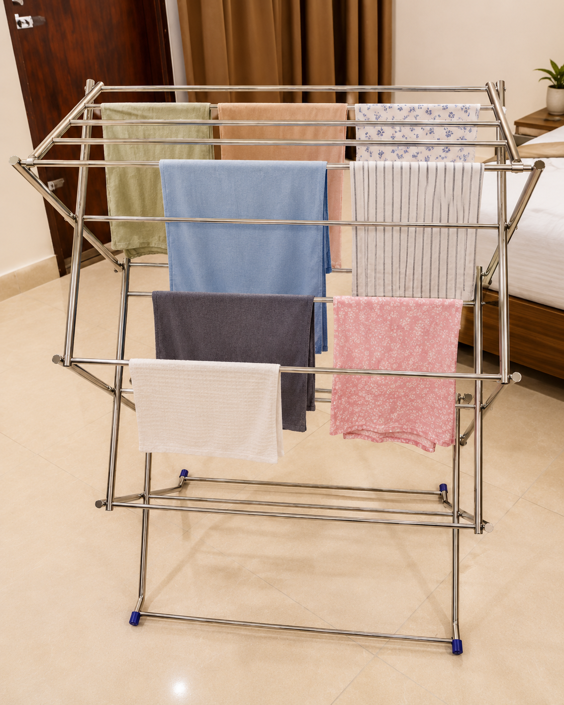 SKB Dry Cloth Hanger Stainless Steel Folding Clothes Rack