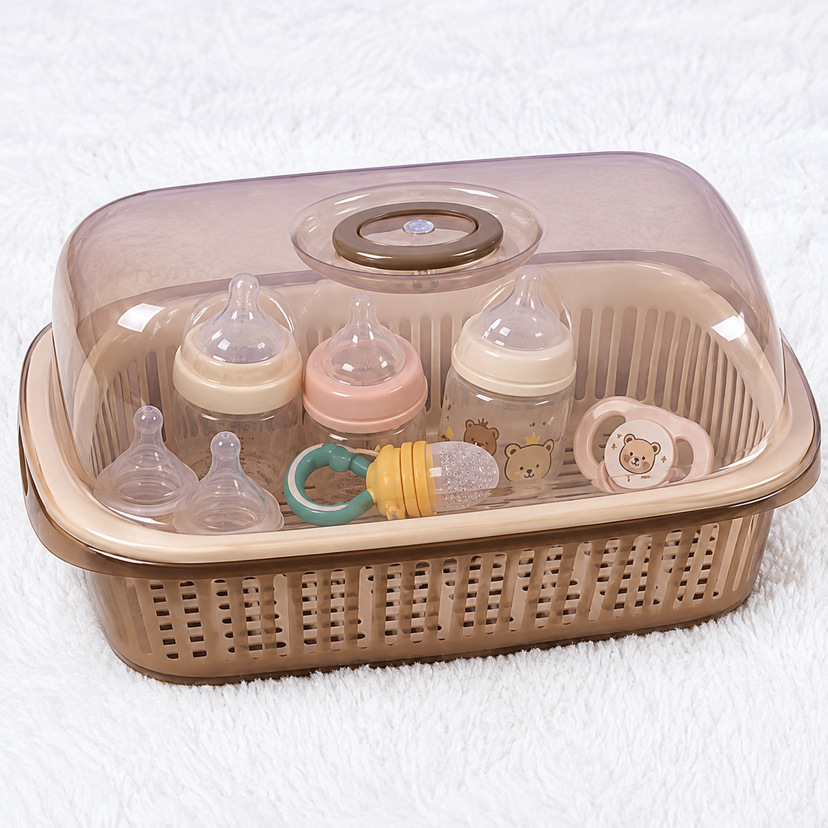Multi-purpose double-layer fruit and dish drain basket