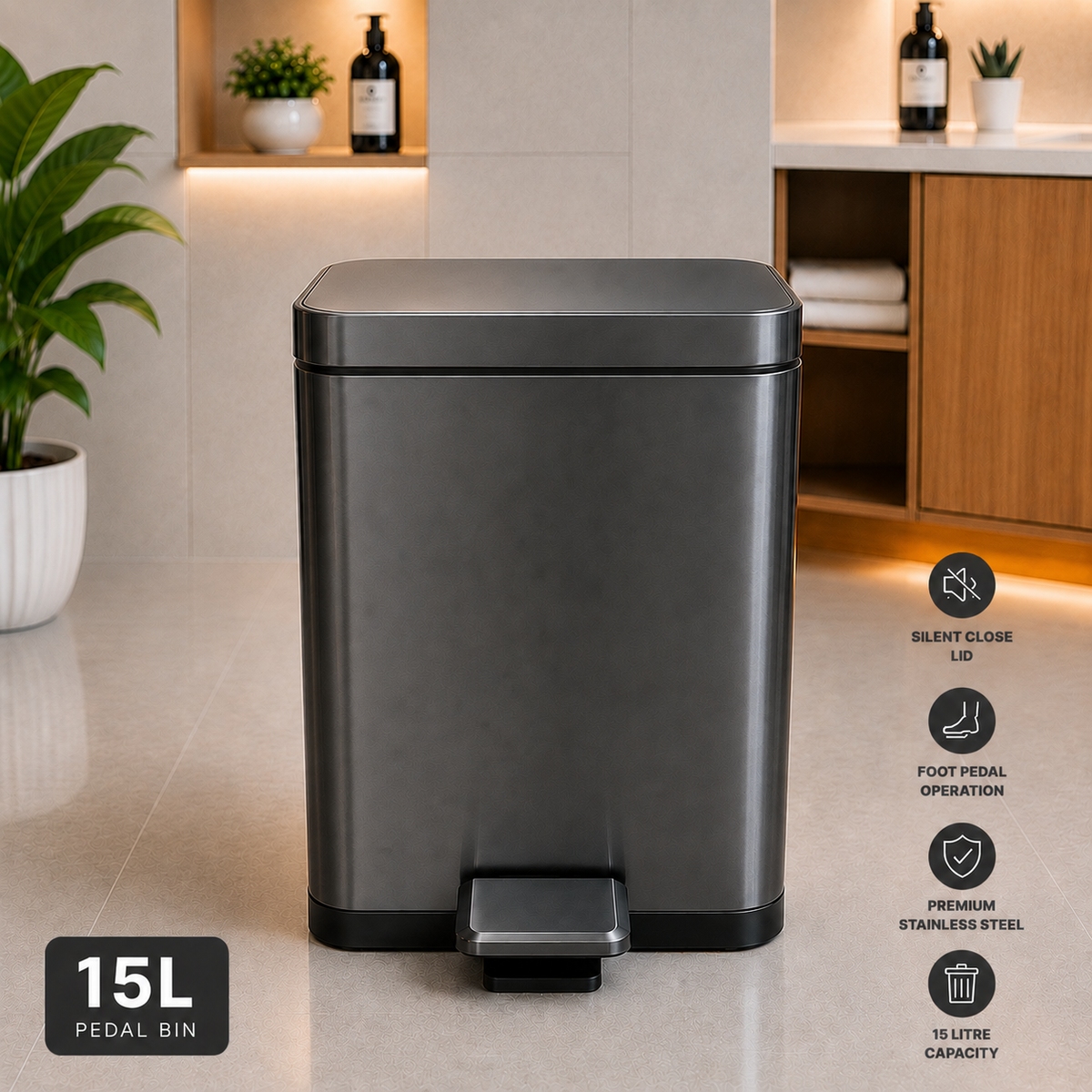 High-quality Stainless Steel Hydraulic Dustbin Udayan Bin