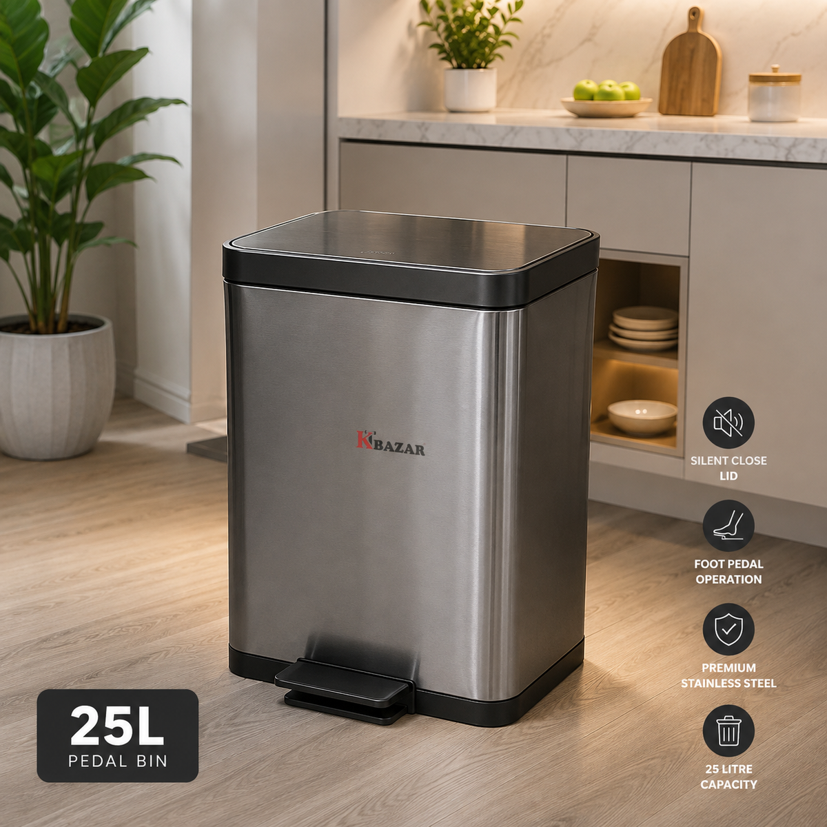 High-quality Stainless Steel Hydraulic Dustbin Udayan Bin