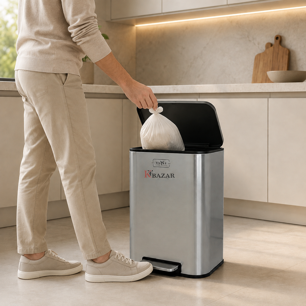 High-quality Stainless Steel Hydraulic Dustbin D Shape