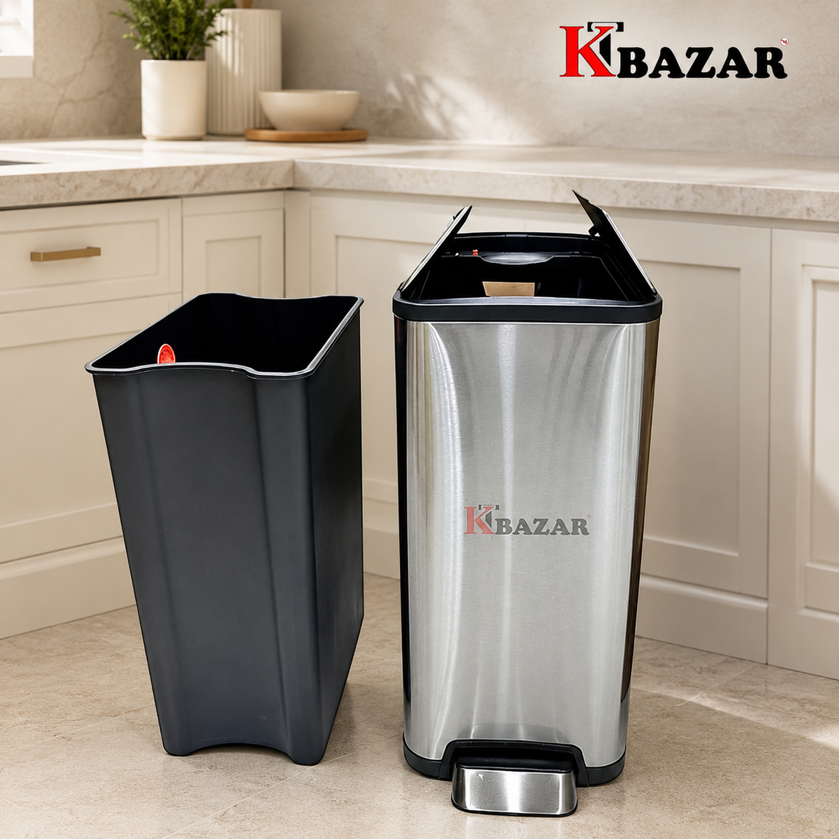 High-quality Stainless Steel Hydraulic Dustbin Soft Close