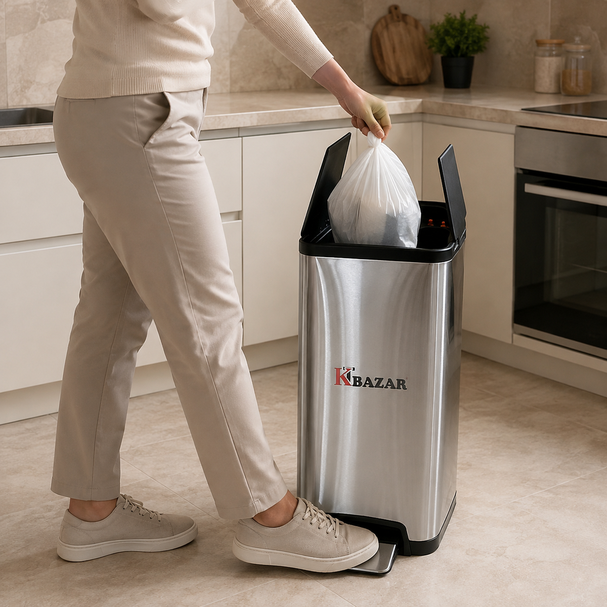 High-quality Stainless Steel Hydraulic Dustbin Soft Close