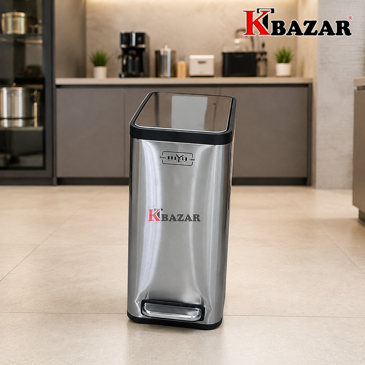 High-quality Stainless Steel Hydraulic Dustbin 15 Litre Soft Close
