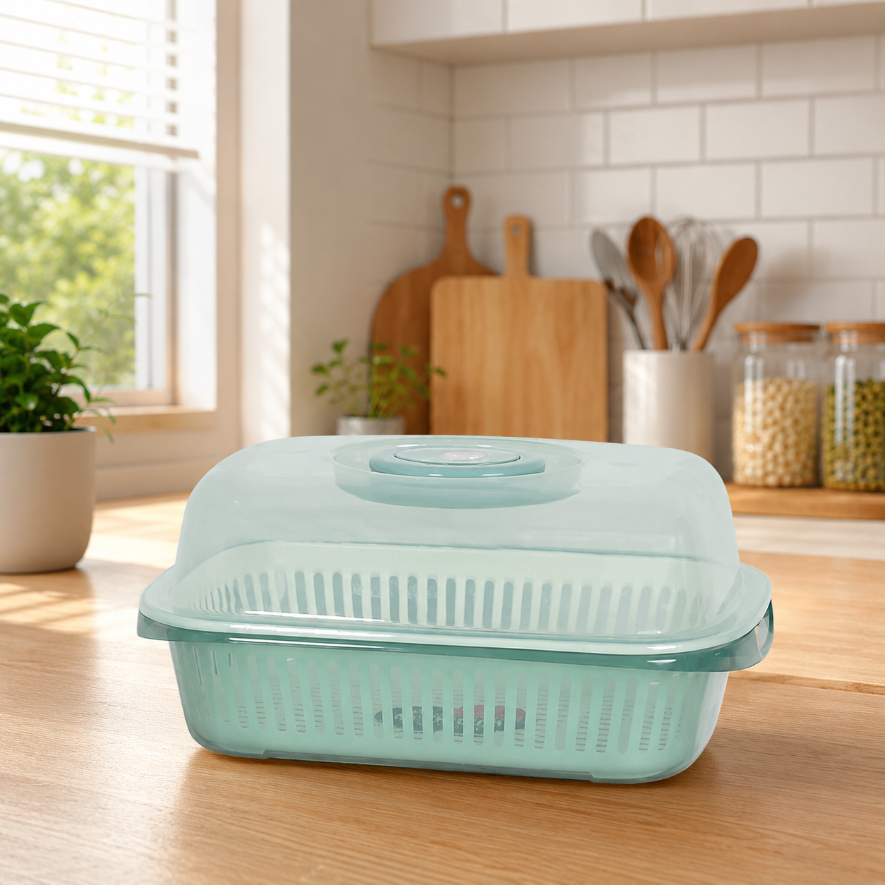 Multi-purpose double-layer fruit and dish drain basket