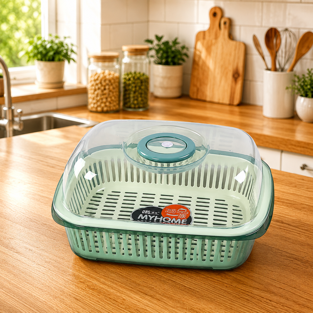 Multi-purpose double-layer fruit and dish drain basket