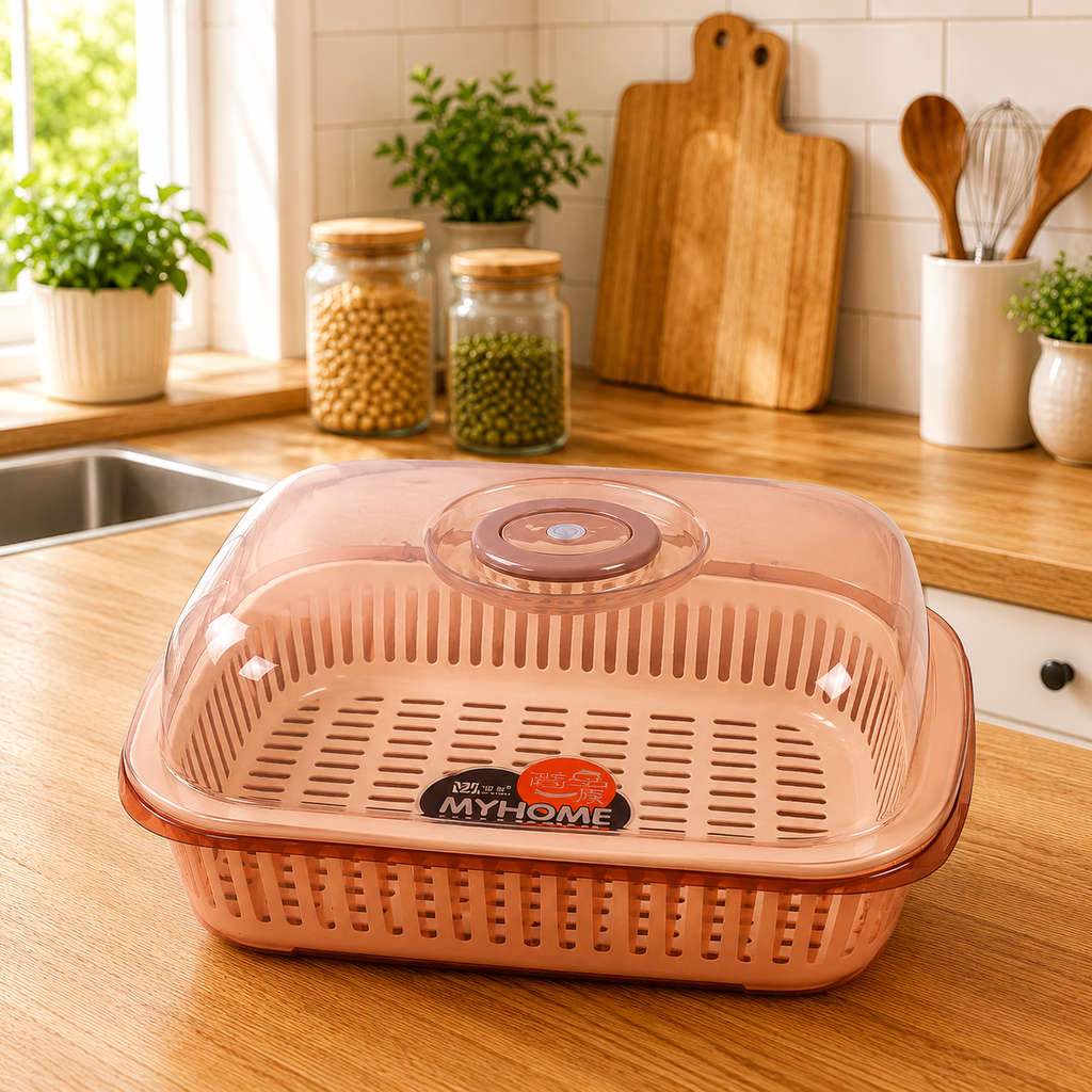 Multi-purpose double-layer fruit and dish drain basket