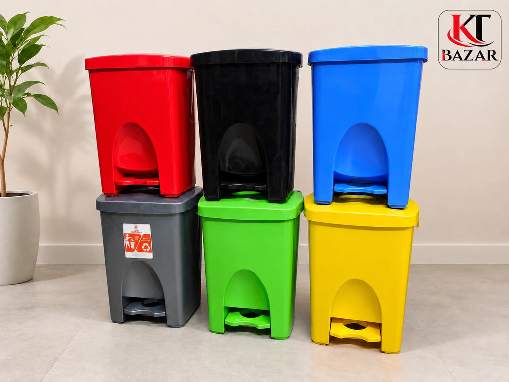 20 liter plastic pedal dustbin with lid – KT Bazar