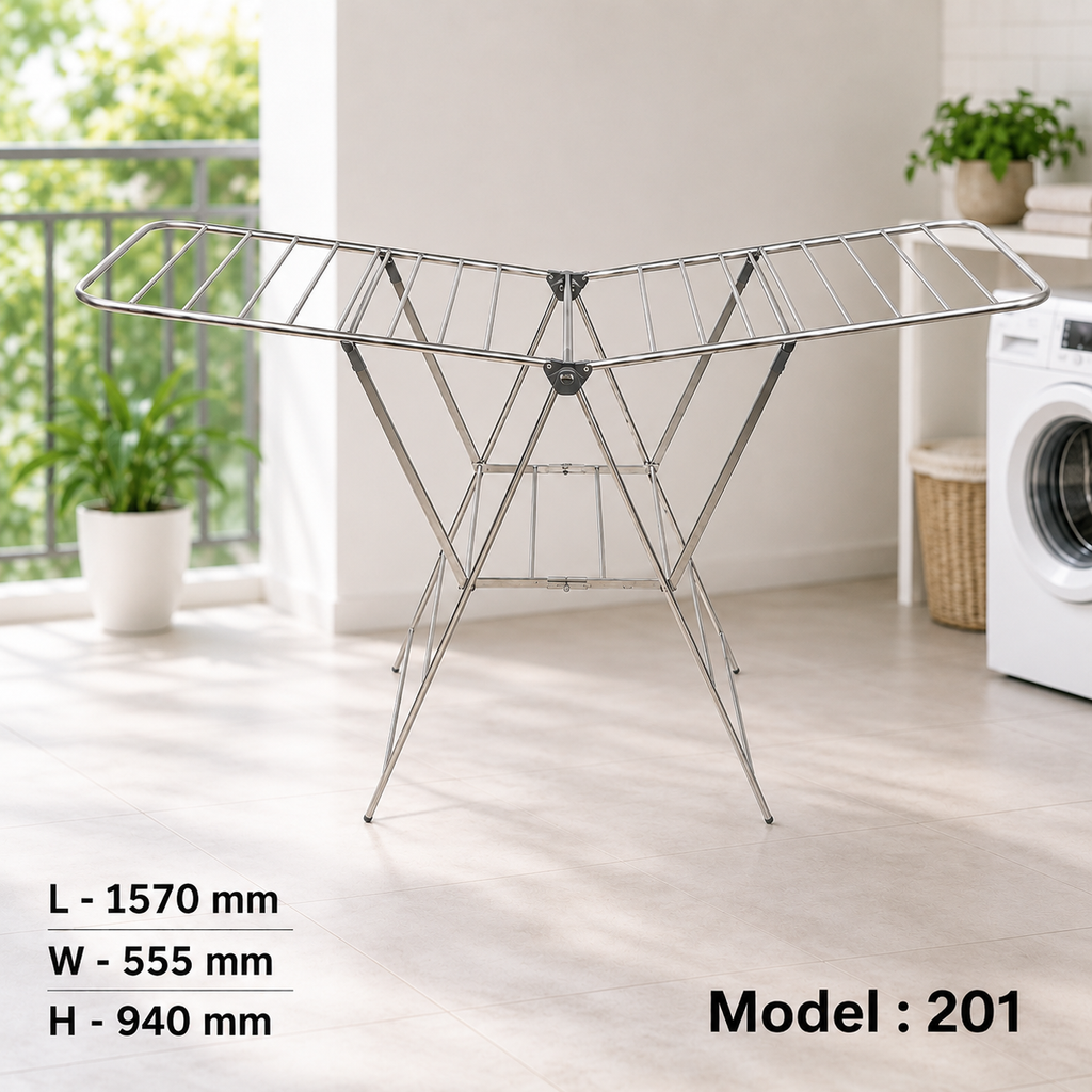 SKB Dry Cloth Hanger Stainless Steel Folding Clothes Rack