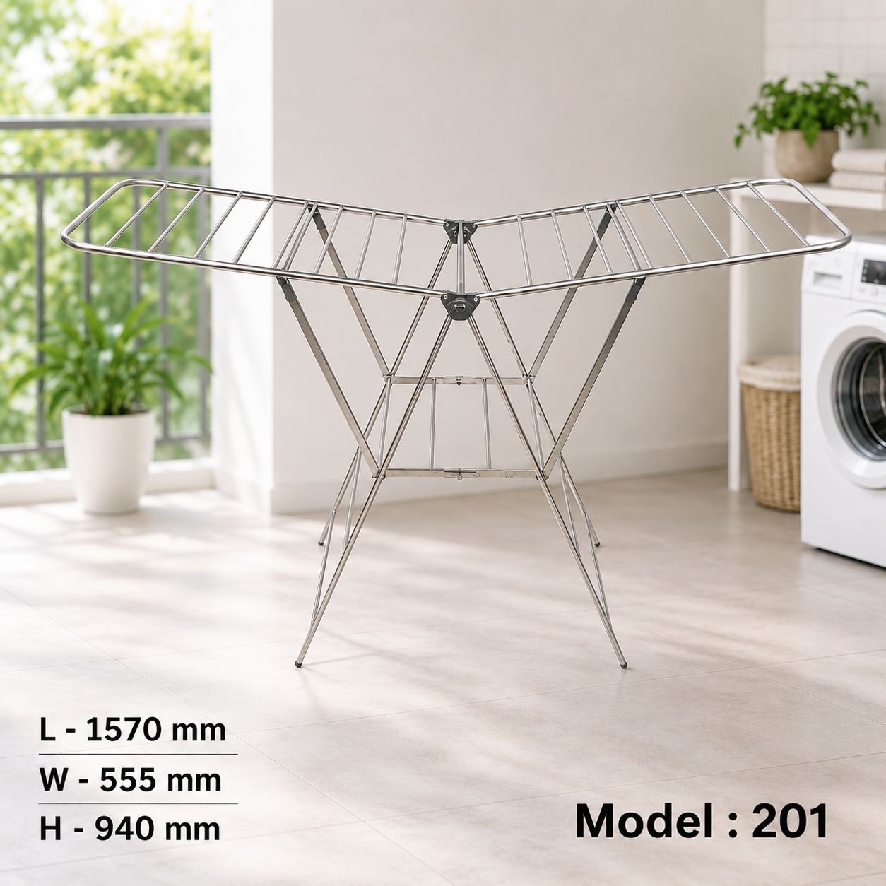 SKB Dry Cloth Hanger – Stainless Steel Folding Clothes Rack