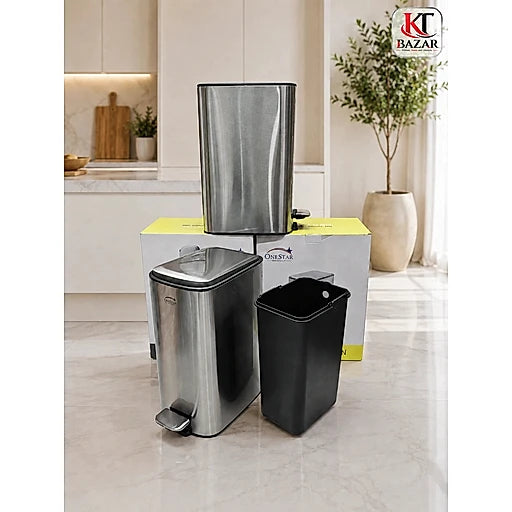 Oval -Rect. Stainless Steel Pedal Bin 12 Litre