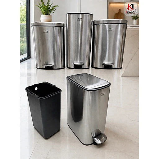 Oval -Rect. Stainless Steel Pedal Bin 12 Litre