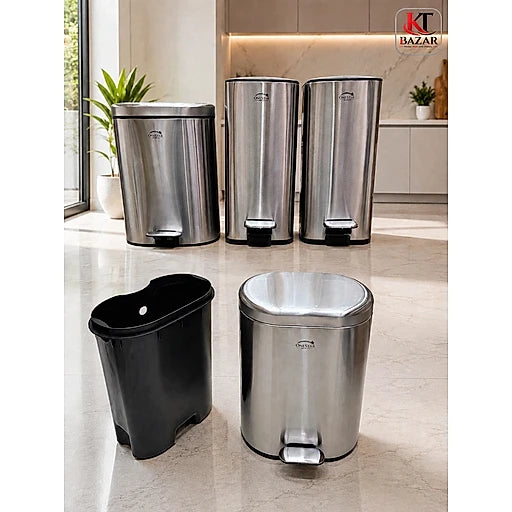 Oval -Rect. Stainless Steel Pedal Bin 12 Litre