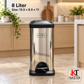 High-quality Stainless Steel Step Bin 8/15 Litre
