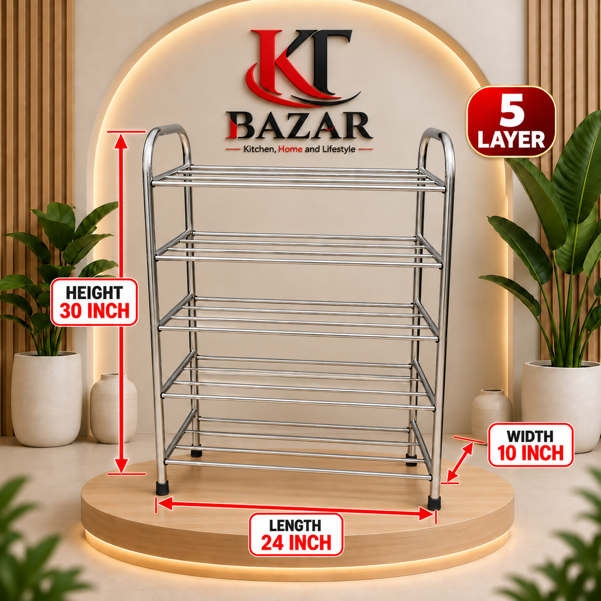 Stainless Steel Multi-Layer Shoe Rack | Durable Shoe Organizer Stand for Home