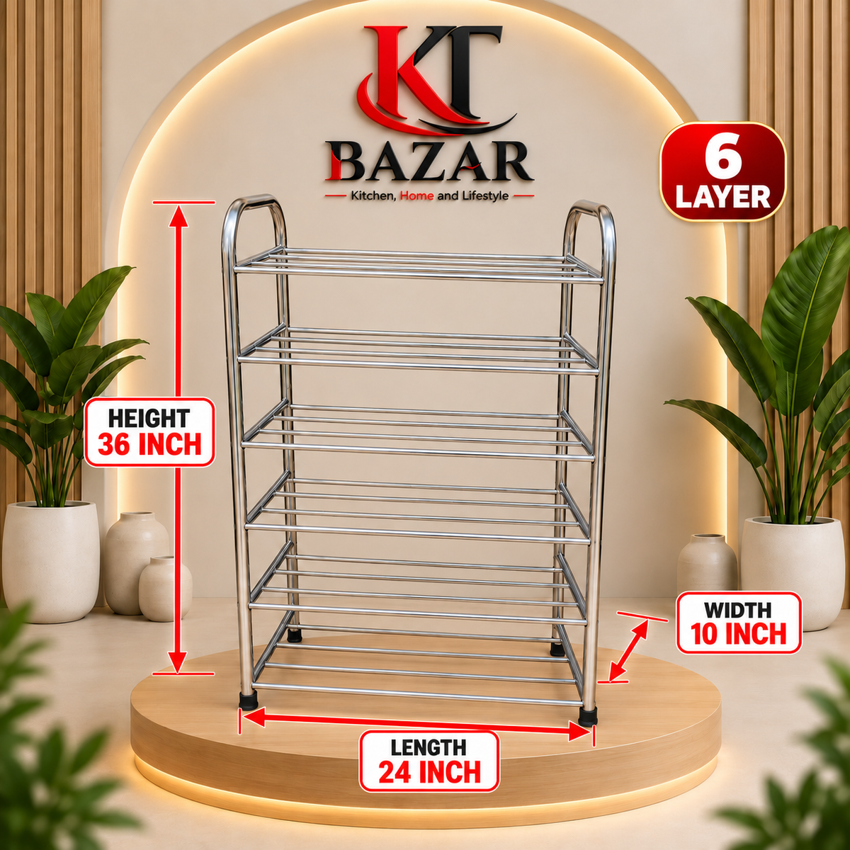 Stainless Steel Multi-Layer Shoe Rack | Durable Shoe Organizer Stand for Home