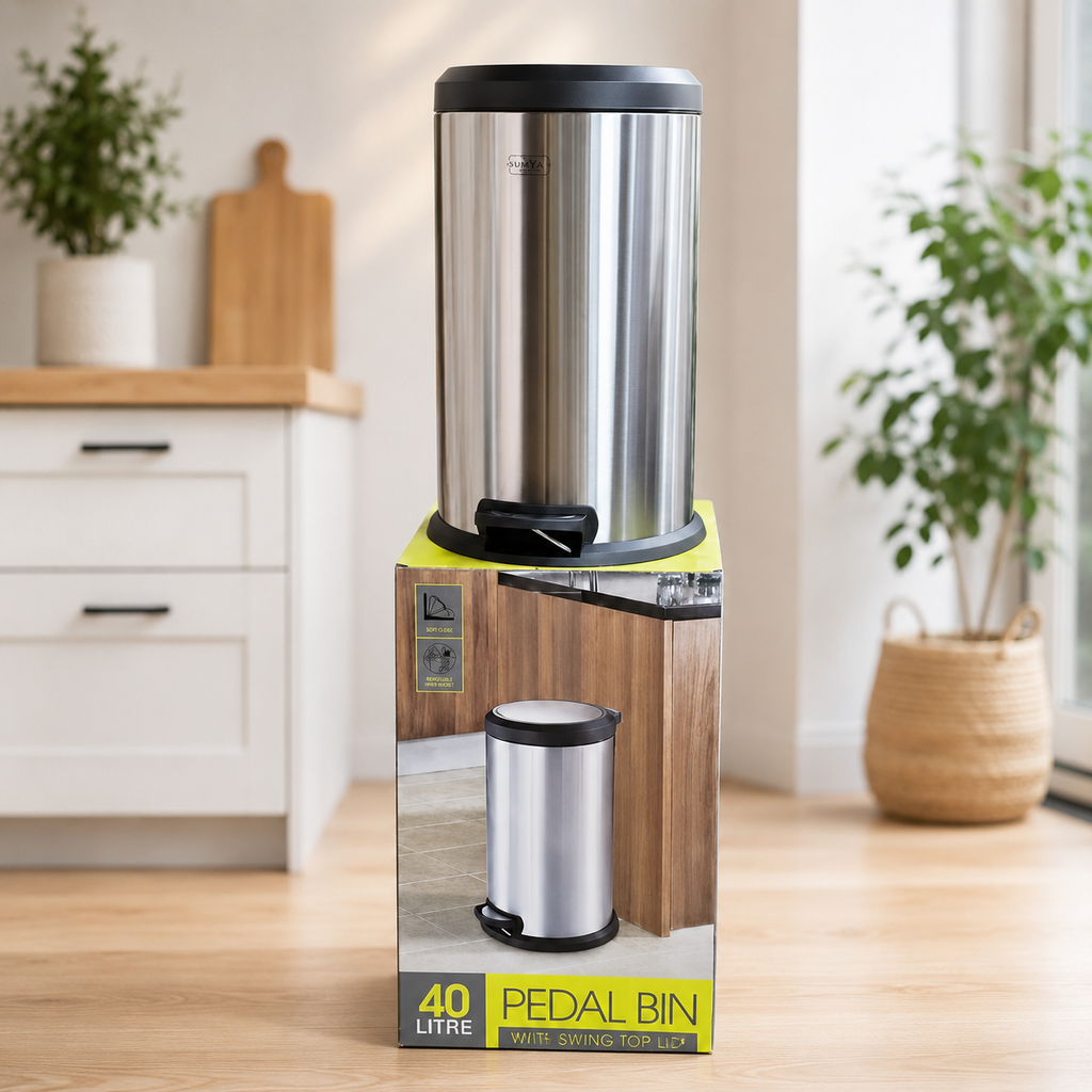 40 Litre Pedal Bin with Swing Top Lid - The Perfect Solution for Your Modern Home!