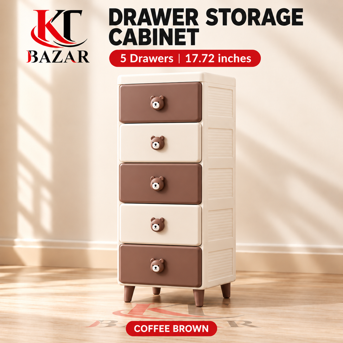 5 Drawer Storage Cabinet – Kids Clothes & Home Organizer