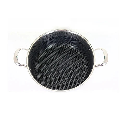 Uncoated Honeycomb Design Stainless Steel/Casserole with Glass Lid